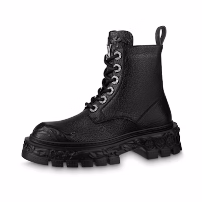 LV Martin Boot 'Leather Interwoven Monogram Flowers' Black