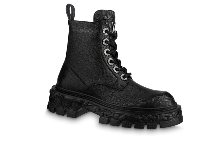 Order Bottes Louis Vuitton Martin ''Cuir Monogram Fleuri Entrelacé'' Noir 1AB8NF