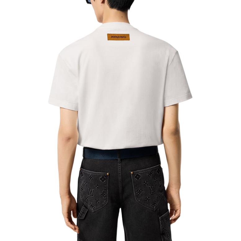 Details for ルイ・ヴィトン メンズ パール刺繍ロゴ クルーネックTシャツ クリームホワイト. 1AFV77