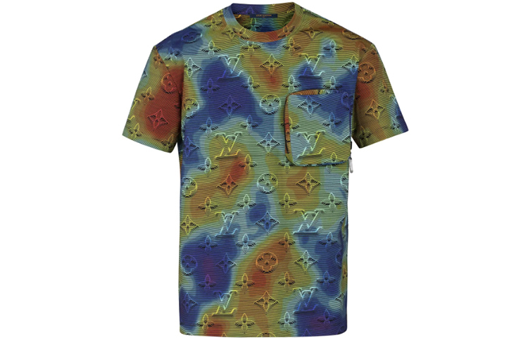 LOUIS VUITTON Men’s Solid Color Print Short Sleeve T-Shirt Multicolor 1A5WA3 圖 2