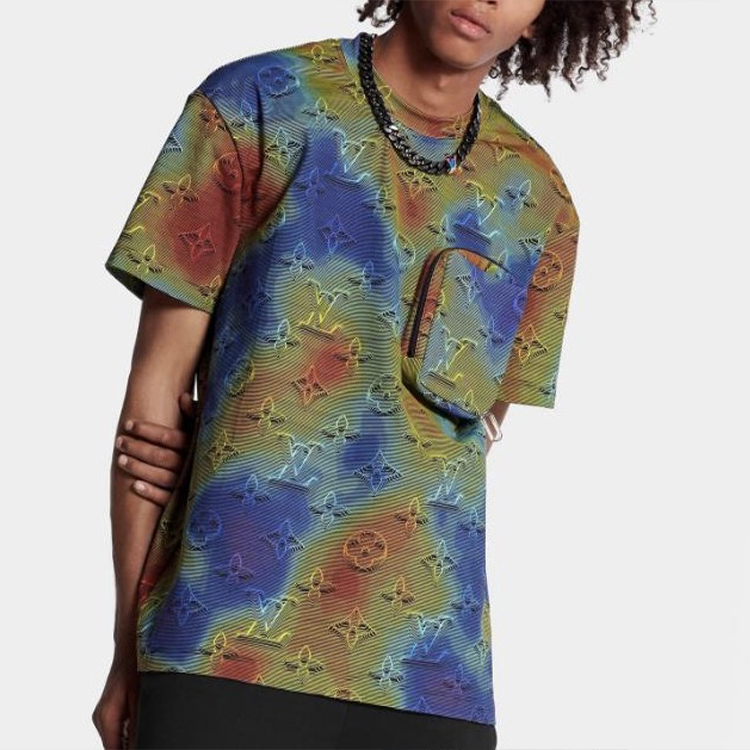 LOUIS VUITTON Men’s Solid Color Print Short Sleeve T-Shirt Multicolor 1A5WA3 圖 3