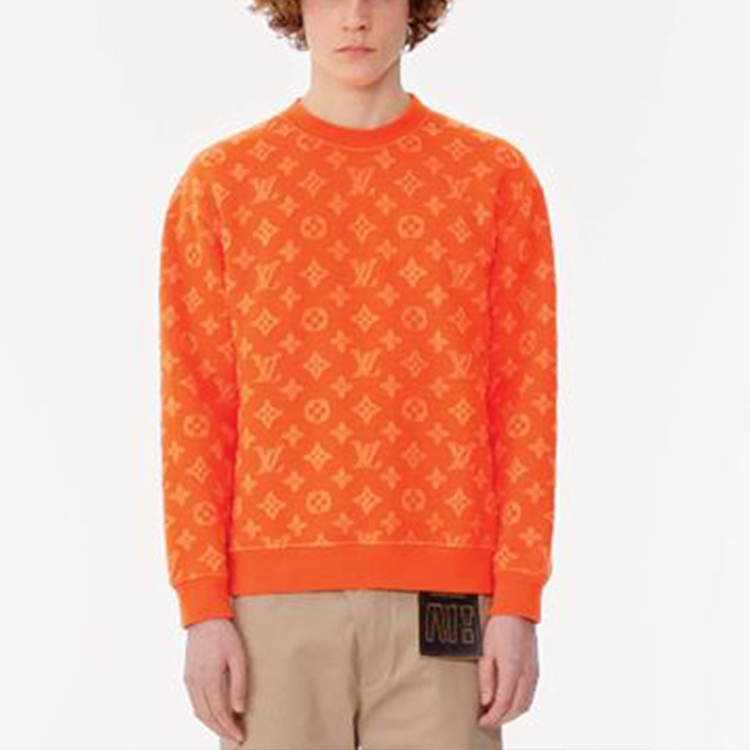 Lookbook Suéter Louis Vuitton Hombre Naranja Logo Tejido Cuello Redondo. 1A5CPG