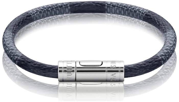 Pulsera LOUIS VUITTON Logo Metálico de Lona Negro/Gris M6299 Buy Pulsera LOUIS VUITTON Logo Metálico de Lona Negro/Gris M6299