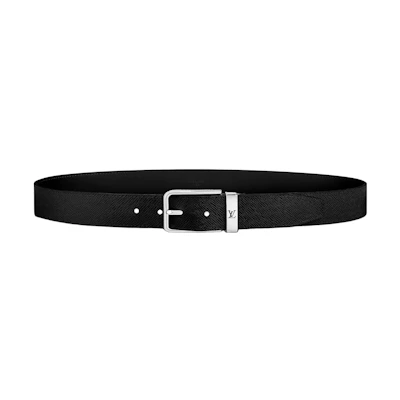 Louis Vuitton Metal Logo Leather Belt for Men - 3.5cm Wide Strap M0000