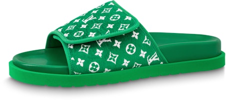 Louis Vuitton Miami 'Green Velcro Flat Sandal' 1ABNU9 Louis Vuitton Miami 'Green Velcro Flat Sandal' 1ABNU9