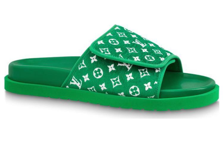 Order 路易威登邁阿密魔術貼平跟時尚涼拖男款綠