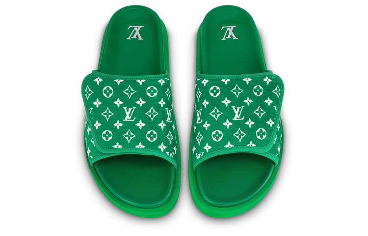 Lookbook 路易威登邁阿密魔術貼平跟時尚涼拖男款綠