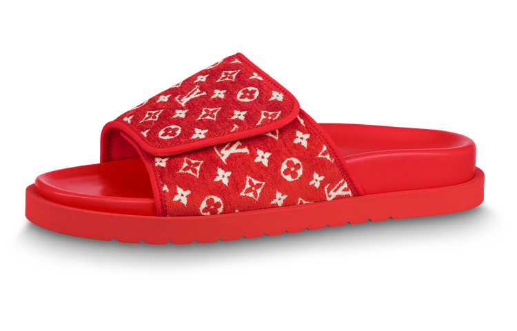 Louis Vuitton Miami 'Red Velcro Flat Sandal' 1ABFU6