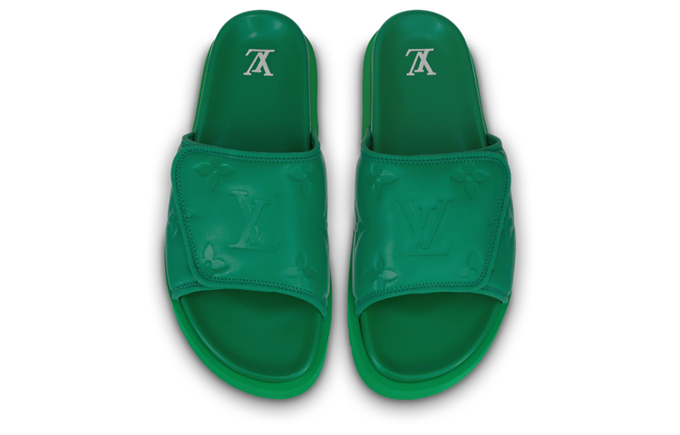 Lookbook ルイ・ヴィトン マイアミ サンダル "グリーンマジックテープ" 1AA7T5