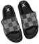 Lookbook Louis Vuitton Miami Kulit 'Velcro Comfort Slip-on' Fesyen Slide 'Hitam Kelabu' 1AANB7
