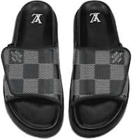 ルイ・ヴィトン マイアミ レザー ベルクロ コンフォート スライド 黒/灰 1AANB7 Shop ルイ・ヴィトン マイアミ レザー ベルクロ コンフォート スライド 黒/灰 1AANB7