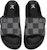 Louis Vuitton Miami Kulit 'Velcro Comfort Slip-on' Fesyen Slide 'Hitam Kelabu' 1AANB7