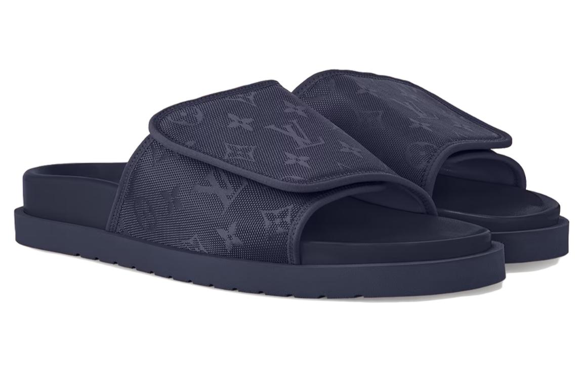 Order 路易威登邁阿密舒適簡約一字拖鞋 男款 藍色