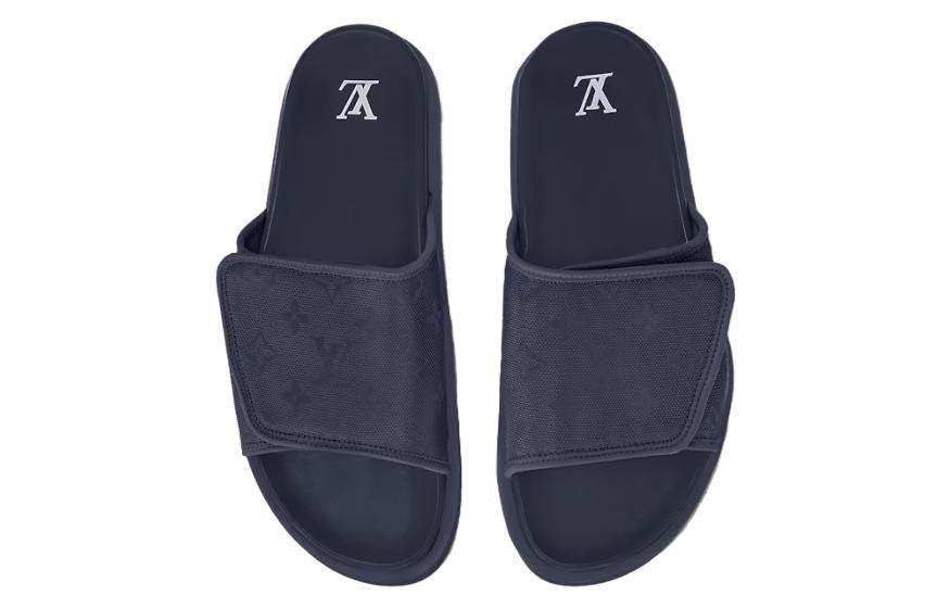 Lookbook 路易威登邁阿密舒適簡約一字拖鞋 男款 藍色