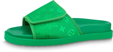 Louis Vuitton Miami Velcro Flat 'Green Fashion Slides' 1ABMZN Louis Vuitton Miami Velcro Flat 'Green Fashion Slides' 1ABMZN