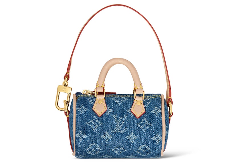 Buy 路易威登Micro Speedy手袋吊飾，Monogram藍色牛仔布。