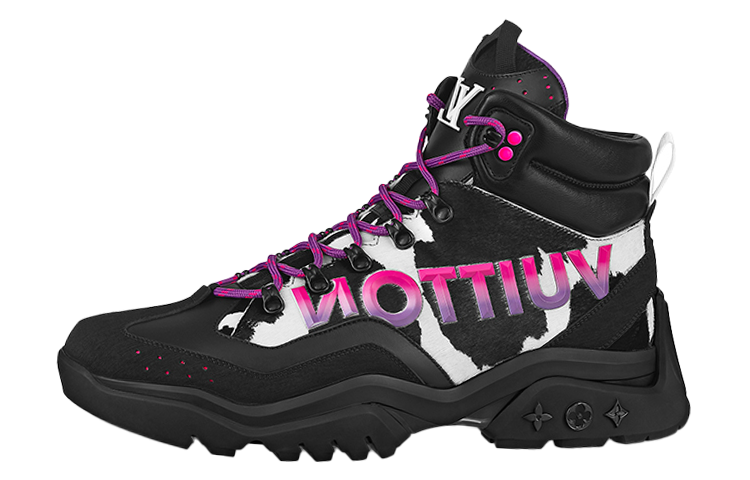 Louis Vuitton Millenium High-Top Sneaker 'Black Purple' 1A995B