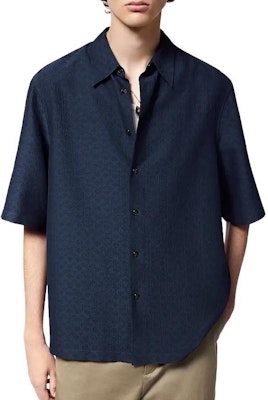 路易威登迷你压纹Logo海军蓝宽松版型衬衫 男士FW24 1AFRND Purchase 路易威登迷你压纹Logo海军蓝宽松版型衬衫 男士FW24 1AFRND