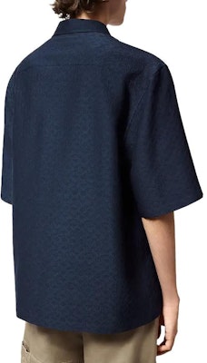 路易威登迷你压纹Logo海军蓝宽松版型衬衫 男士FW24 1AFRND Details for 路易威登迷你压纹Logo海军蓝宽松版型衬衫 男士FW24 1AFRND