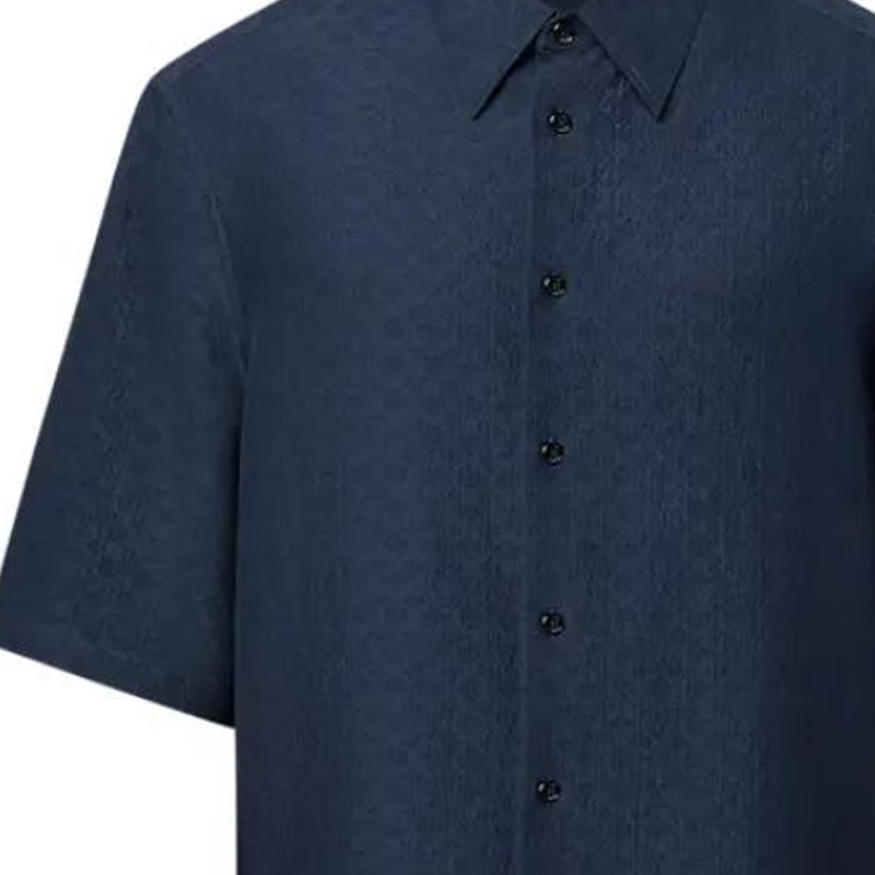 Sizing 路易威登迷你压纹Logo海军蓝宽松版型衬衫 男士FW24 1AFRND