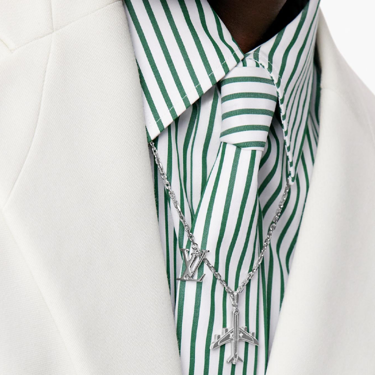 LOUIS VUITTON Minimalist Logo Metal Necklace Silver - Accessory MP3157 圖 6