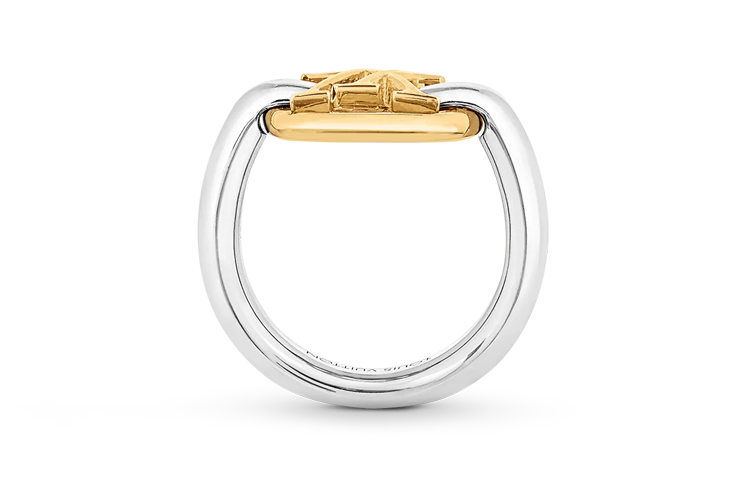 Lookbook LOUIS VUITTON Minimalist Logo Metal Ring Unisex Gold/Silver. M00615