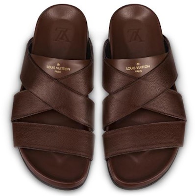 Louis Vuitton Mirabeau 'Mocha Brown' Sandal Slide Pria Wanita 1A5HLU Lookbook Louis Vuitton Mirabeau 'Mocha Brown' Sandal Slide Pria Wanita 1A5HLU