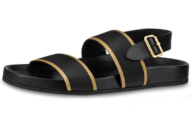 Louis Vuitton Mirabeau Canvas and Calf Leather Sandal 'Black' 1A4B8D