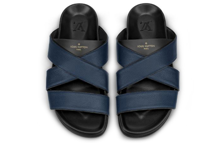 Shop Louis Vuitton Mirabeau Pantolette ''Marine'' 1A5HMA