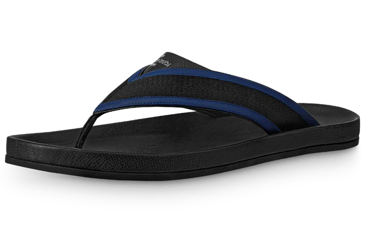 Louis Vuitton Mirabeau Taïga Leather Slipper 'Blue Black' 1A58EE