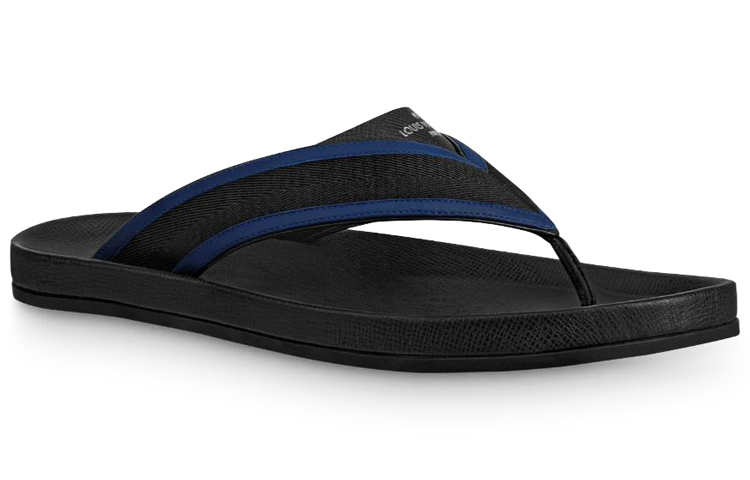 Order Louis Vuitton Mirabeau Sandal Kulit Taïga 'Biru Hitam' 1A58EE