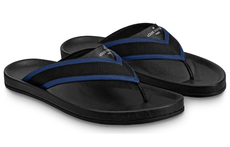 Lookbook Louis Vuitton Mirabeau Sandal Kulit Taïga 'Biru Hitam' 1A58EE