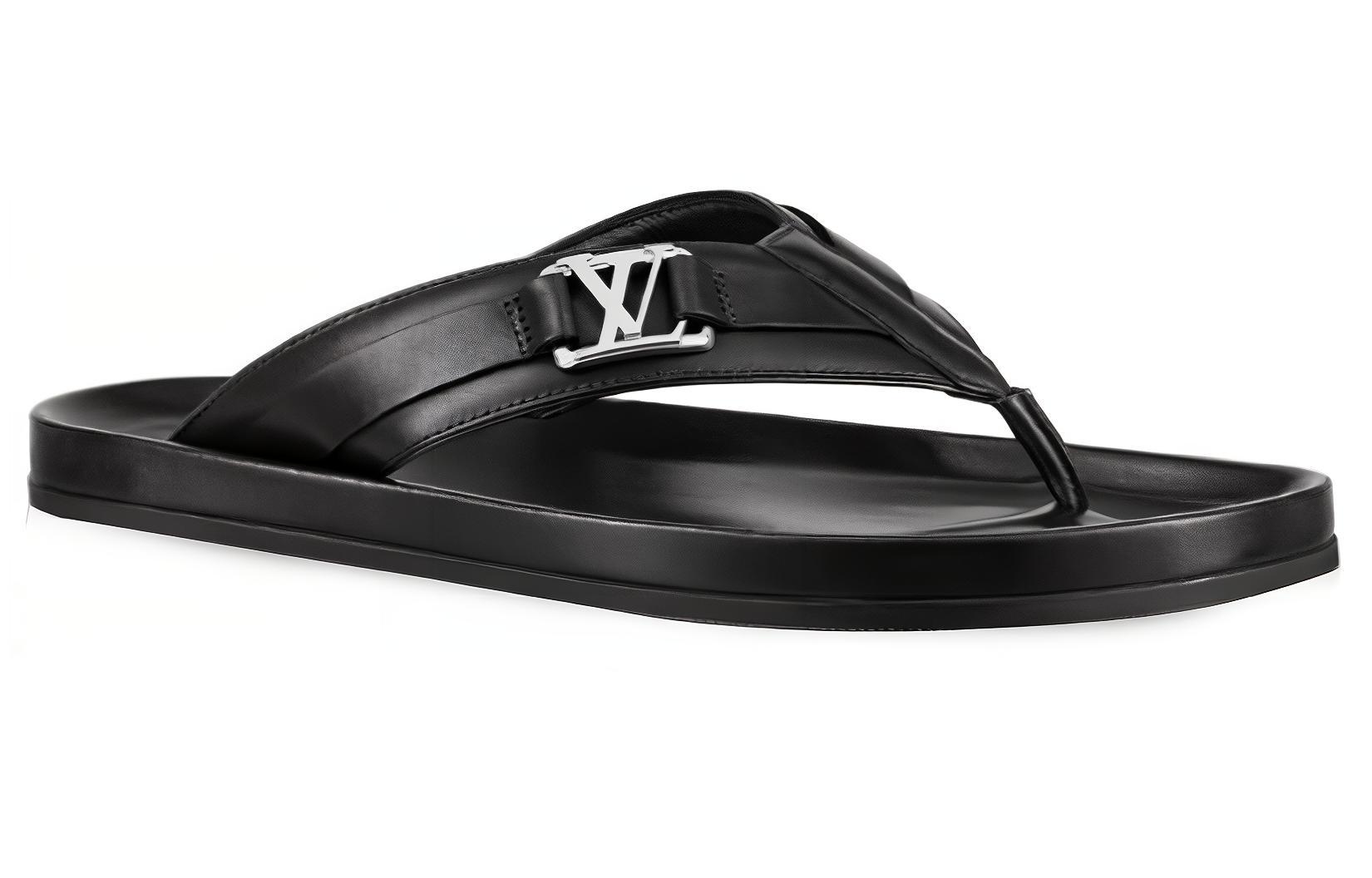 Order Louis Vuitton Mirabeau Tongs ''Cuir Noir'' 1A7Y7R