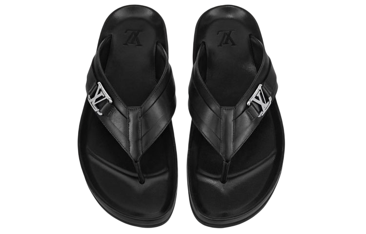 Lookbook Louis Vuitton Mirabeau Tongs ''Cuir Noir'' 1A7Y7R