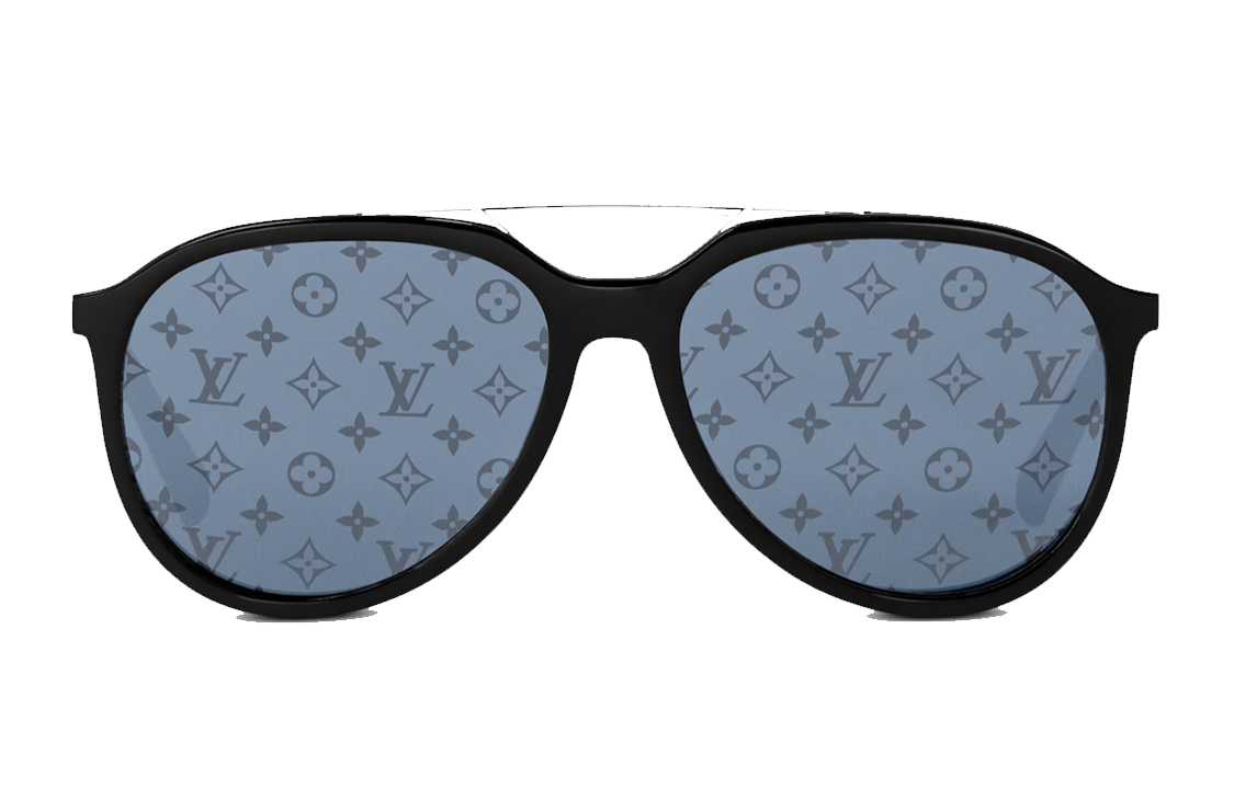 Louis Vuitton Mix It Up Round Pilot Sunglasses Black  Frame. Z1877U
