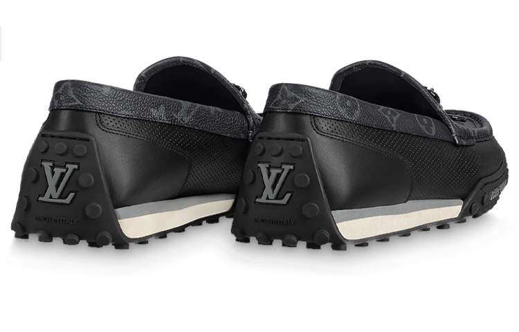 Shop Louis Vuitton Moccasin 'Black Calfskin' 1A9ZH6