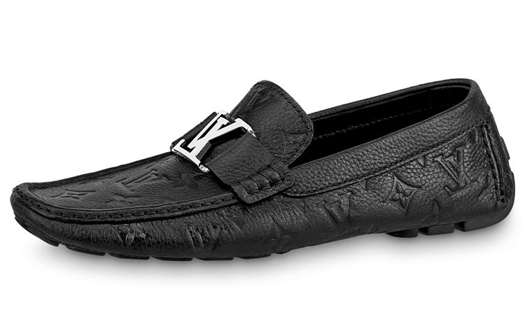 Louis Vuitton Moccasin 'Black Grained Leather' 1A9F9K