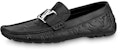 Louis Vuitton Kasut Moccasin 'Kulit Butiran Hitam' 1A9F9K