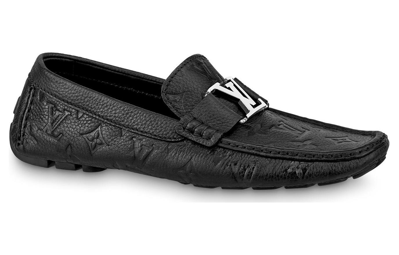 Order Louis Vuitton Moccasin 'Black Grained Leather' 1A9F9K