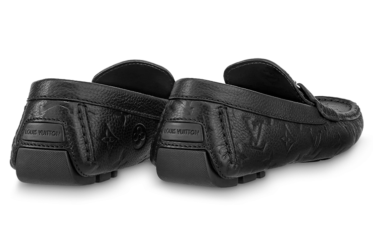 Shop Louis Vuitton Moccasin 'Black Grained Leather' 1A9F9K