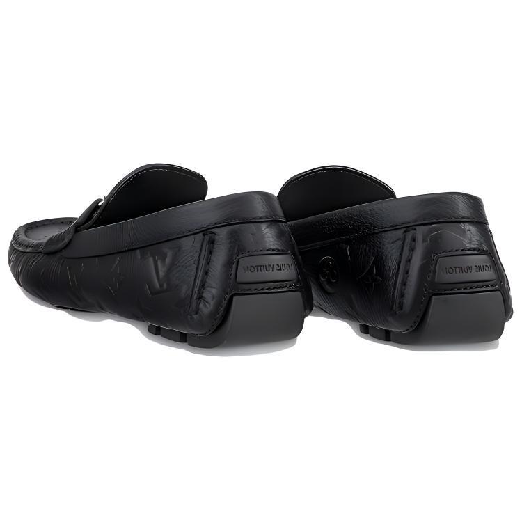 Purchase Louis Vuitton Moccasin 'Black Grained Leather' 1A9F9K