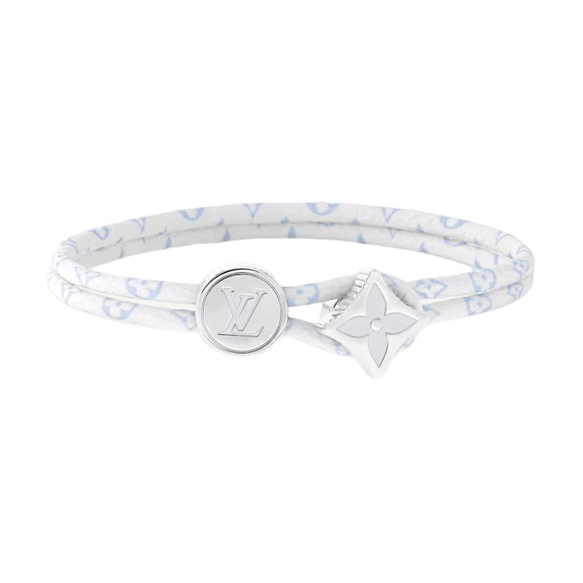 Order LOUIS VUITTON Pulsera de Lona Blanca Moderna para Hombre con Metal y Esmalte. m4246e