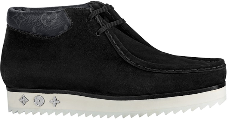 Louis Vuitton Mods Sepatu Boot Hitam Suede dengan Kerah Monogram Pudar 1A8JSZ Order Louis Vuitton Mods Sepatu Boot Hitam Suede dengan Kerah Monogram Pudar 1A8JSZ