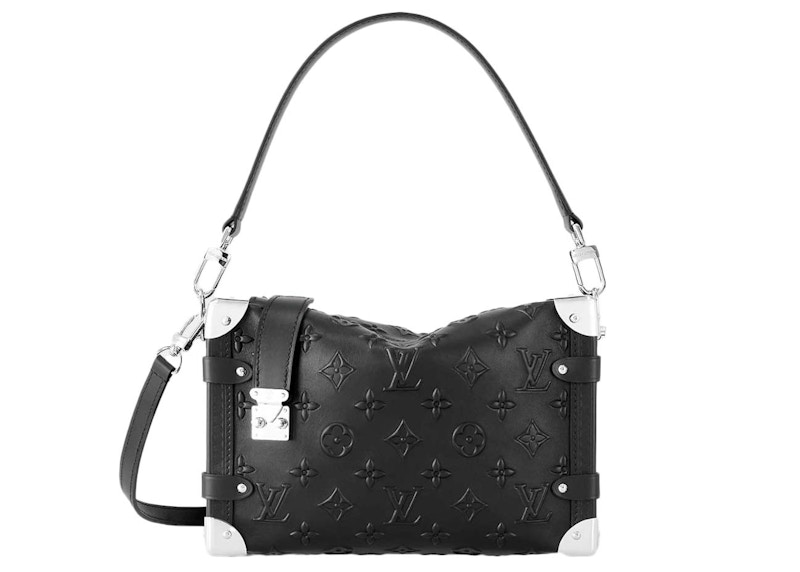 Louis Vuitton Monogram-Debossed Calfskin Side Trunk Black