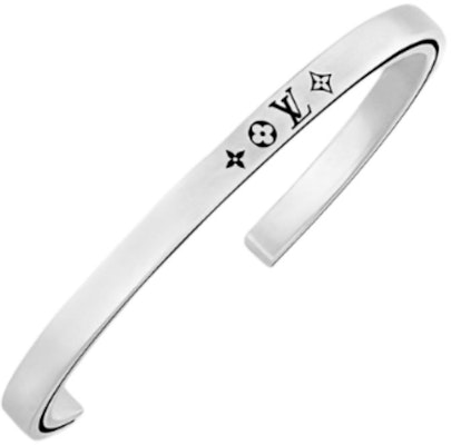 LOUIS VUITTON Monogram 925 Perak Gelang Pasangan Unisex - Perak. M1150A Order LOUIS VUITTON Monogram 925 Perak Gelang Pasangan Unisex - Perak. M1150A