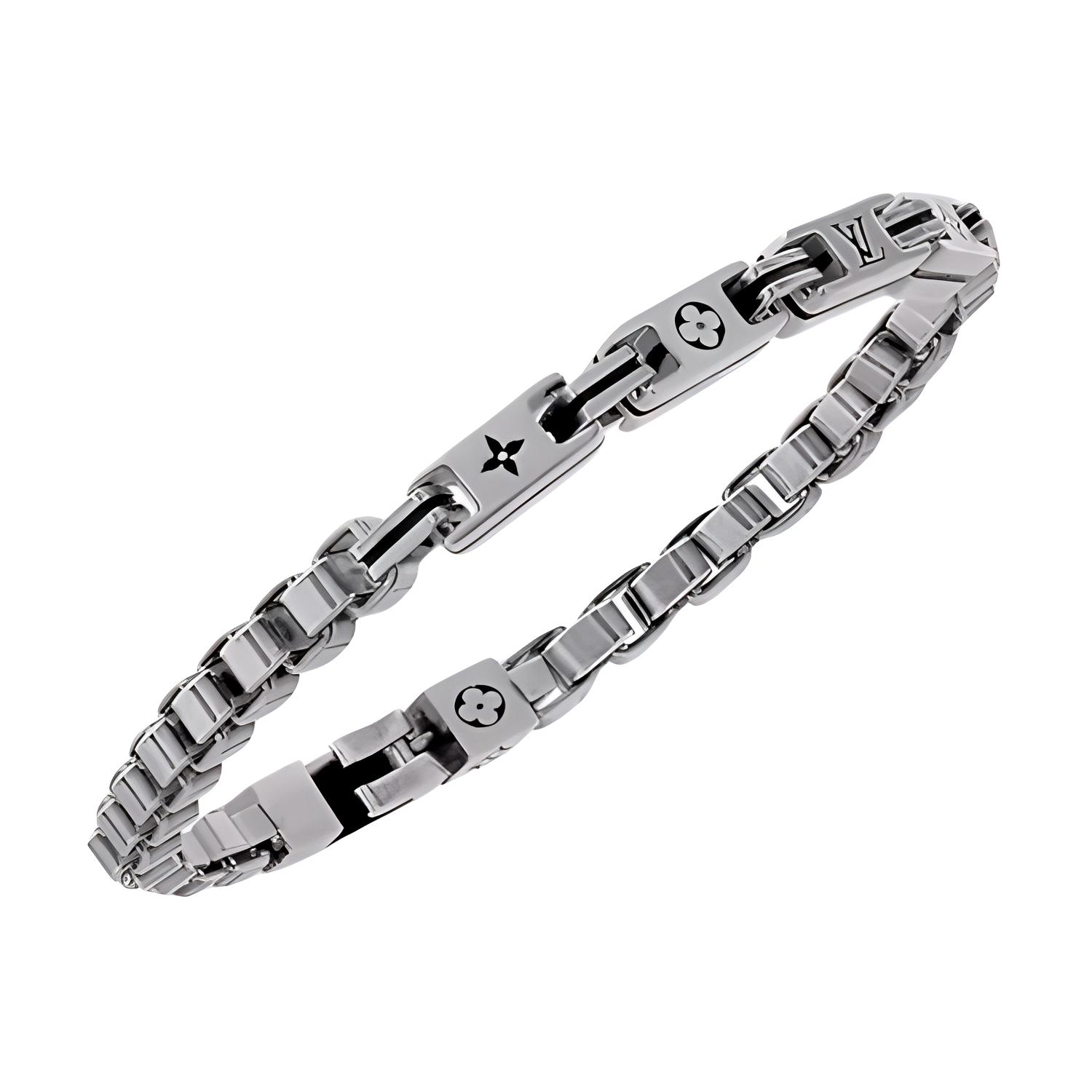 Lookbook LOUIS VUITTON Monogram 925 Silver Unisex Couple Bracelet - Silver M1149