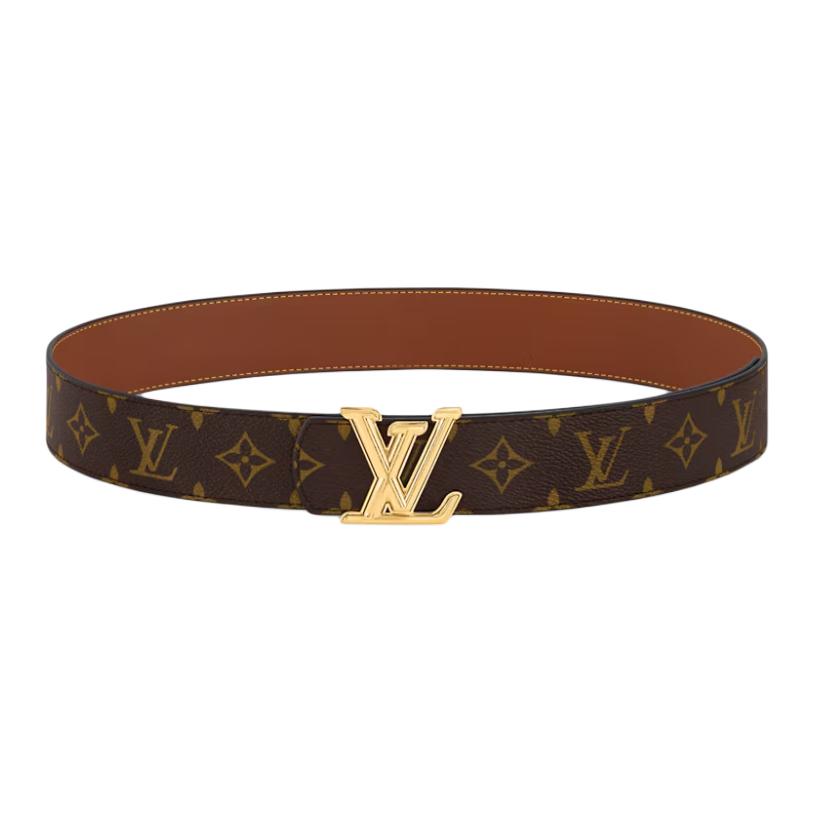 Louis Vuitton Monogram Aged Buckle Canvas Leather Belt Brown 4CM M8845