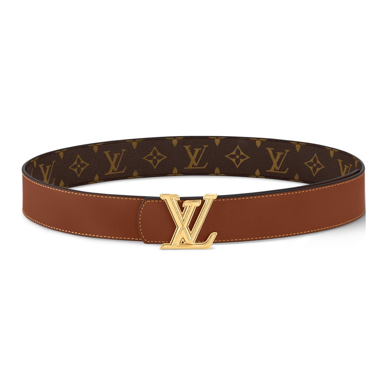 Lookbook Louis Vuitton Sabuk Kulit Canvas Monogram Cokelat 4CM M8845