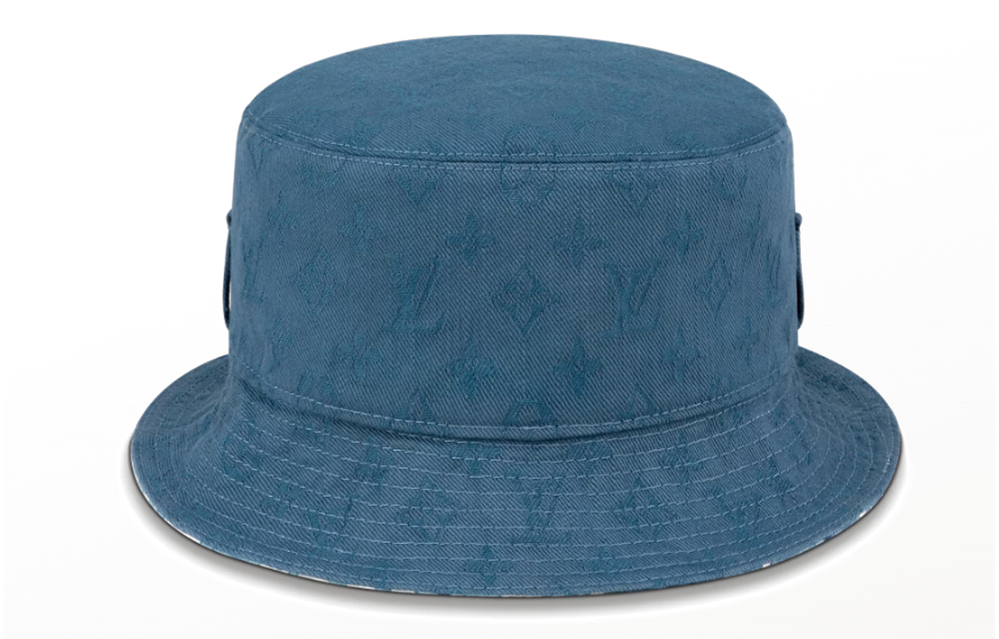 Shop 루이비통 모노그램 아쿠아틱 가든 코튼 버킷햇 블루/화이트 유니섹스 M7139