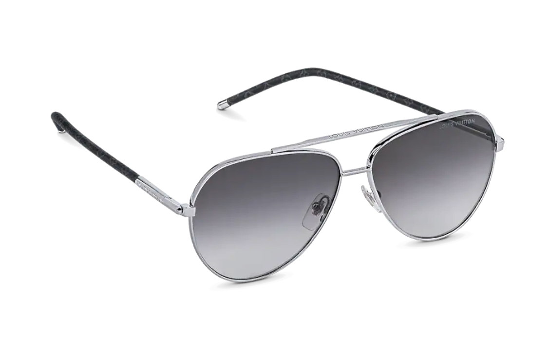 Lookbook ルイヴィトン モノグラム アビエーター サングラス シルバー メンズ Z1795U